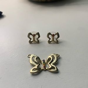 Earrings and necklace charm